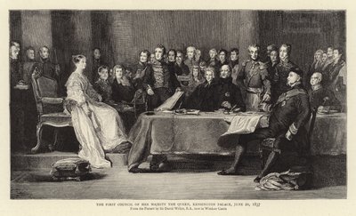 1837年6月20日，肯辛顿宫女王陛下第一届理事会 作者 大卫威尔基