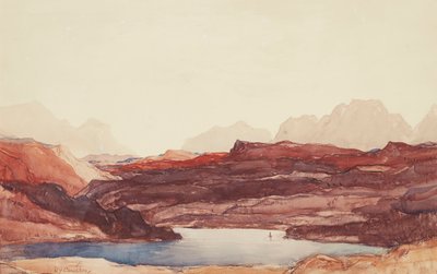 在高原上（水彩画） 作者 戴维·杨·卡梅伦