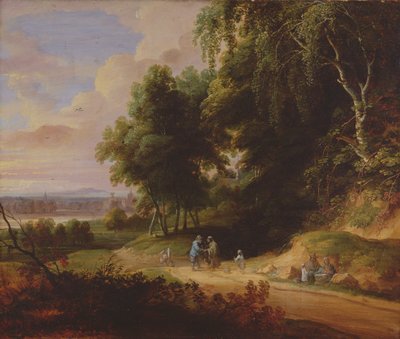 景观与吉普赛人物 作者 David and Vadder Teniers