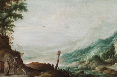 有算命先生的山川风景（油画） 作者 小大卫·特尼尔斯