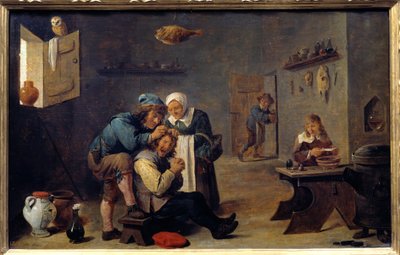 Medicine: “” The surgical operation”” Painting by David Teniers II the young (1610-1690) (ec.flam.) Sun. 0,33x0,25 m Madrid, Prado Museum 作者 大卫·特尼尔斯（David Teniers）