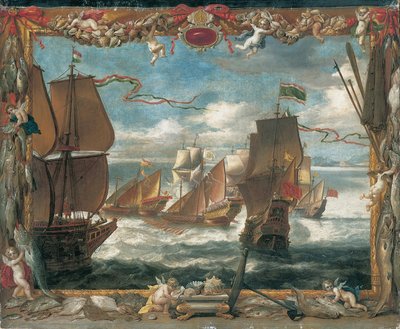 与土耳其舰队的会面 作者 大卫·特尼尔斯（David Teniers）