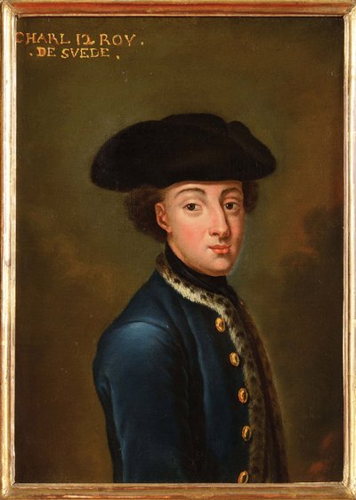 Charles XII ou Carl de Suede - Portrait of the King Charles XII of Sweden (1682-1718), by Krafft, David, von (1655-1724). Oil on cardboard. Dimension : 22,5x17 cm. Private Collection 作者 David von Krafft
