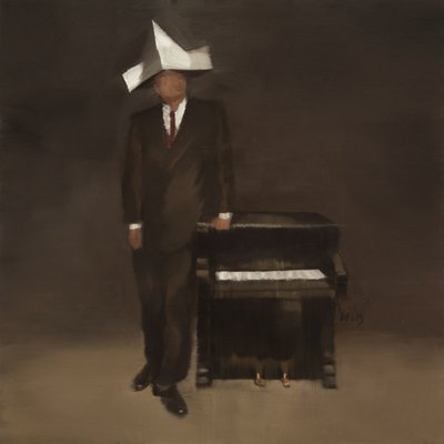 Marcel Broodthaers 21，2024（亚麻布油画） 作者 