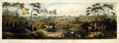 Foxhunting，图版 1，由 Thomas Sutherland (1785-1838) 雕刻，1817 年（彩色石版画） 作者 老院长（后）沃尔斯滕霍尔姆