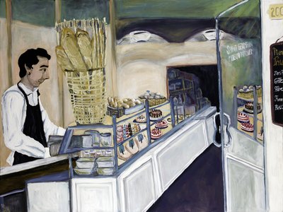 圣日耳曼面包店》，2017 年（丙烯酸画布） 作者 黛博拉·伊芙·阿拉斯特拉