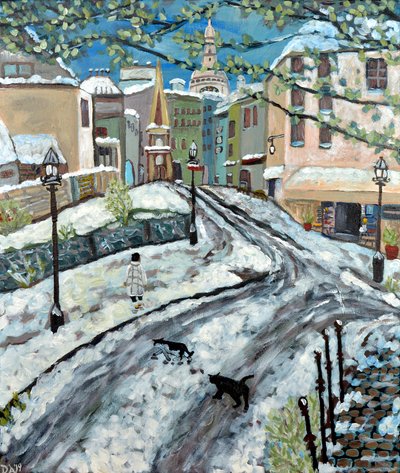 初雪，2020 年（丙烯酸画布） 作者 黛博拉·伊芙·阿拉斯特拉