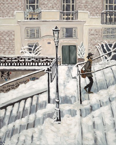 蒙马特雪》，2017 年（丙烯酸画布） 作者 黛博拉·伊芙·阿拉斯特拉
