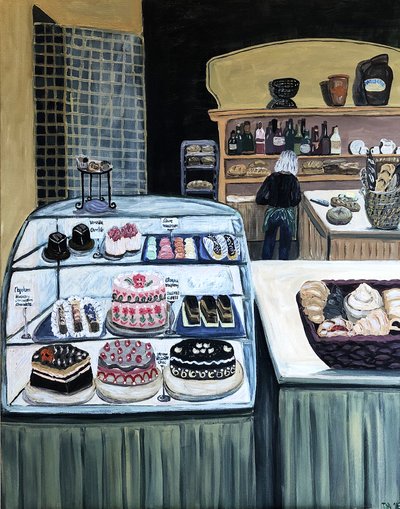 糕点店，2018（丙烯酸画布） 作者 黛博拉·伊芙·阿拉斯特拉