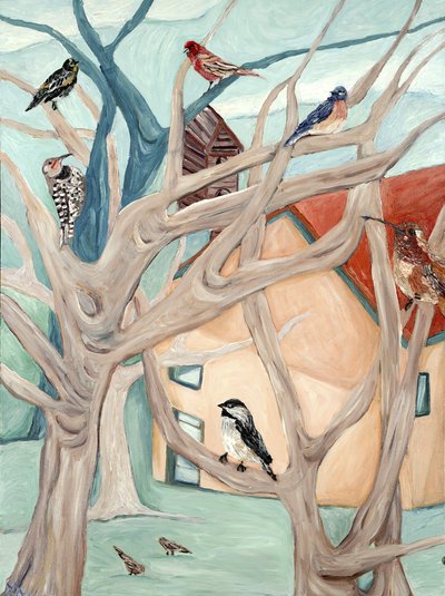 桃子屋，2015（丙烯酸画布） 作者 黛博拉·伊芙·阿拉斯特拉