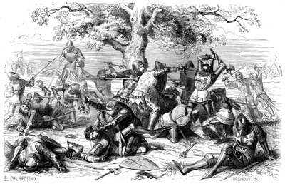 三十名法国骑士与英国人战斗，布列塔尼，法国，1351 1882-1884 作者 德古