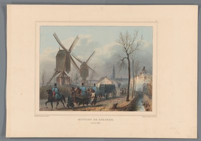 Molens van Berchem, 1832 年
Moulins de Berchem（物品上的标题）
拉斐特的安特卫普城堡围攻战生活素描（文物上的系列标题） 作者 吉尔豪特弗雷斯