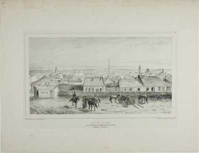 1837 年 7 月 19 日从摩尔达维亚圣彼得堡酒店阳台拍摄的雅西景色 作者 Denis-Auguste-Marie Raffet