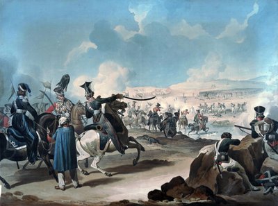 俄国骑兵在博罗迪诺攻击法国步兵(莫斯科之战) - Dighton, Denis (1792-1827) - 约1813年 - 纸上水彩 - 53.8x71.8 - 私人收藏 作者 Denis Dighton