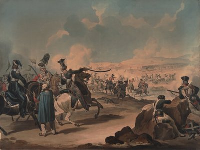 俄罗斯骑兵在1813年在波罗底诺进攻法国步兵 作者 Denis Dighton