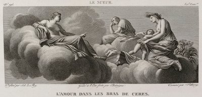 Denis-Sébastien Leroy、Antoine-Claude-François Villerey et Chataigner - Ceres怀抱中的爱情，取材于 Eustache Le Sueur - 1802-1815 年 作者 丹尼斯·塞巴斯蒂安·勒罗伊