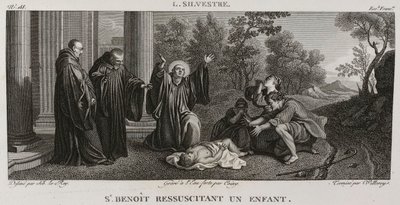 Denis-Sébastien Leroy、Antoine-Claude-François Villerey et Coiny - Saint Benoît 正在抢救一名儿童，取材于 Louis de Silvestre - 1802-1815 年 作者 丹尼斯·塞巴斯蒂安·勒罗伊