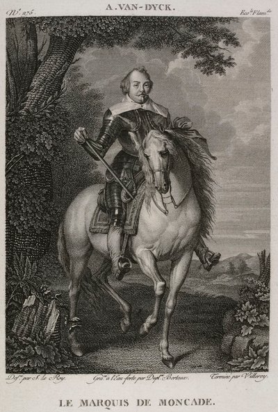 Denis-Sébastien Leroy、Antoine-Claude-François Villerey 和 Jean Duplessis-Bertaux - 《蒙卡德侯爵》，取材于安托万-凡-戴克（Antoine van Dyck），1802-1815 年 作者 丹尼斯·塞巴斯蒂安·勒罗伊