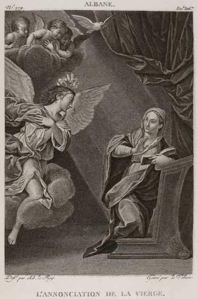 Denis-Sébastien Leroy et Le Villain - 圣母领报，取材于弗朗切斯科-阿尔巴尼（Francesco Albani） - 1802-1815 年 作者 丹尼斯·塞巴斯蒂安·勒罗伊