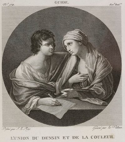 Denis-Sébastien Leroy 和 Le Villain - 素描与色彩的结合，仿 Guido Reni - 1802-1815 年 作者 丹尼斯·塞巴斯蒂安·勒罗伊