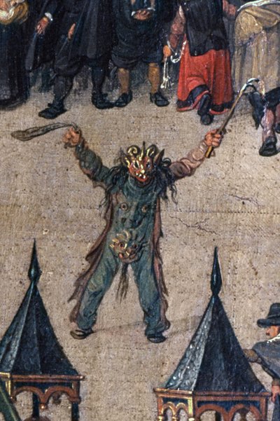 1615年5月31日布鲁塞尔Ommeganck的大公伊莎贝拉的胜利，魔鬼服装中的人物细节，1615（细节75629） 作者 丹尼斯·范·阿尔斯洛特