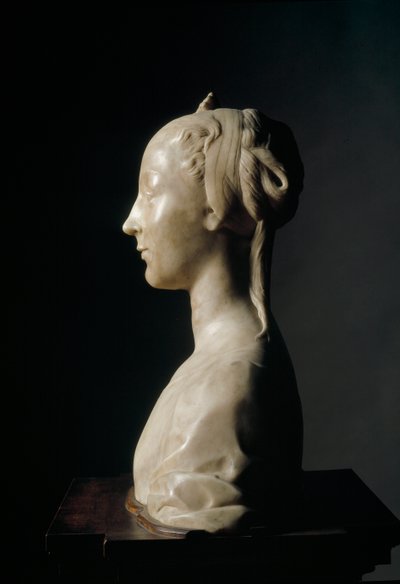 年轻女士的半身像 大理石雕塑，Desiderio da Settignano (约1430-1464) Dim.146厘米 佛罗伦萨，巴盖罗国家博物馆 作者 Desiderio da Settignano