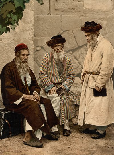 圣地耶路撒冷的犹太人类型，约 1890-1900 年（感光照片印刷品） 作者 底特律摄影公司