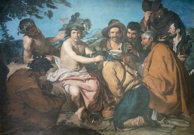 巴克斯的胜利，又名饮酒者，仿 Diego Velazquez（粘在画布上的纸本钢笔画） 作者 迭戈·罗德里格斯·席尔瓦（Velazquez）（之后）