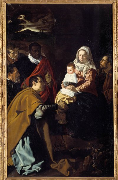 崇拜贤者。 Diego Rodriguez de Silva y Velasquez (1599-1660) 的绘画 作者 迭戈委拉斯开兹