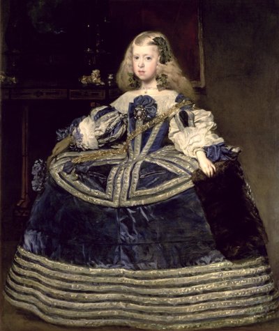 Infanta Margarita Teresa穿着蓝色连衣裙 作者 迭戈委拉斯开兹