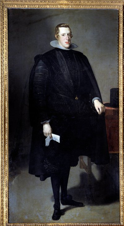 菲利普四世 (1605 - 1665) 脚下的肖像。 Diego Rodriguez de Silva y Velasquez (1599-1660) 的绘画 作者 迭戈委拉斯开兹