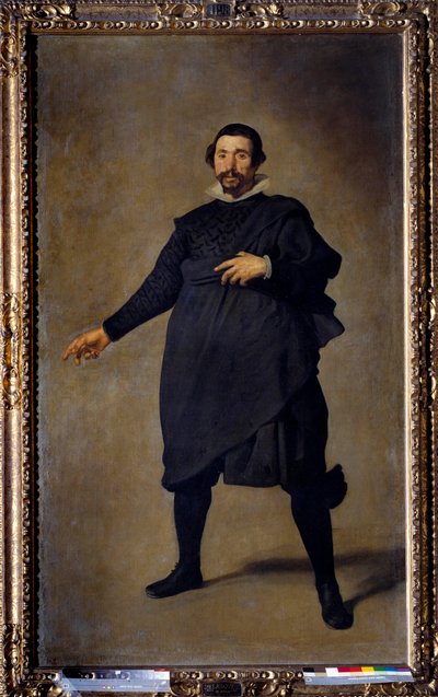 巴利亚多利德的巴勃罗小丑肖像。 Diego Rodriguez de Silva y Velasquez (1599-1660) 的画作，大约 1636-1637 年。 布面油画。 昏暗：2,09 X 1,23m。 马德里，杜普拉多博物馆 作者 迭戈委拉斯开兹