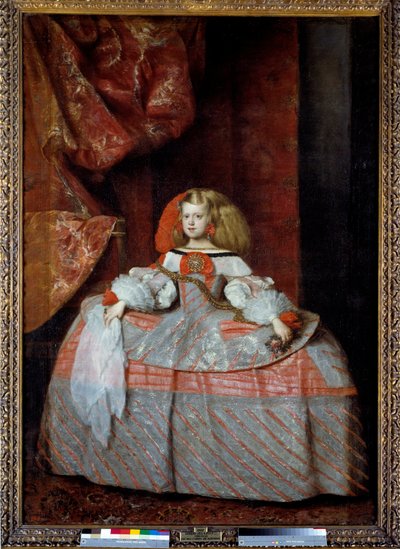 奥地利公主玛格丽塔 (1651-1673) 的肖像，菲利普四世的女儿 迭戈·贝拉斯克斯 (Diego velasquez) (1599-1660) 的画作，约 1659 年。暗淡。 2,12x1,47m。 马德里，普拉多博物馆 - 菲利普四世的女儿奥地利公主唐玛格丽塔 (1651-1673) 的肖像。 作者 Diego Velázquez