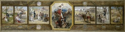 巴黎 19 区市政厅婚姻大厅草图：三色旗，共和国寓言 作者 Diogene Ulysse拿破仑·梅拉特