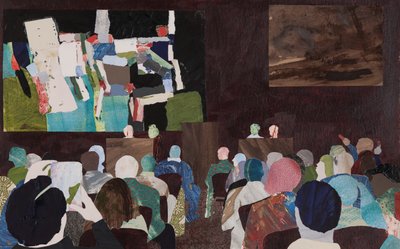 抽象人群，拍卖拼贴画 作者 