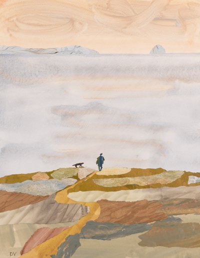 秋日晨泳（拼贴画） 作者 