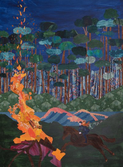 莱茵河畔的布伦希尔德与火葬场，2023 年（拼贴画） 作者 