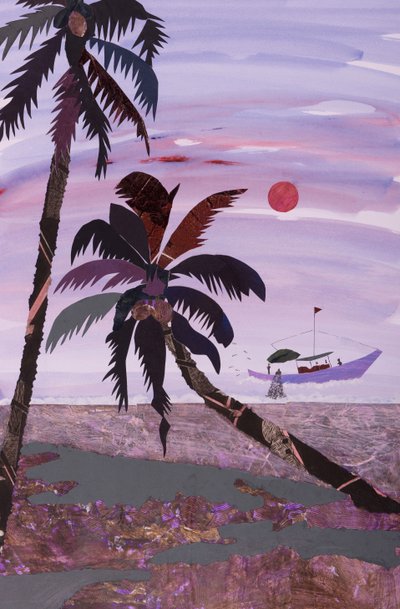 捕鱼，2020 年（拼贴画） 作者 