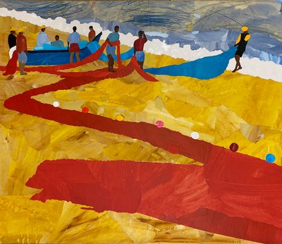 钓鱼，尼莱什瓦尔（拼贴画） 作者 