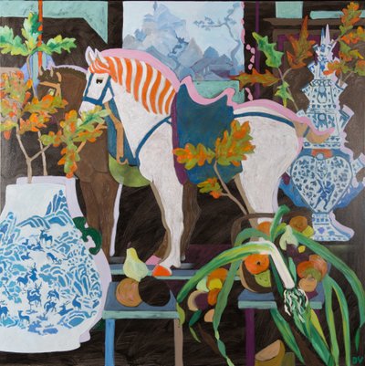 初秋的马，2016 年（布面油画） 作者 