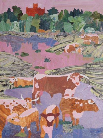 自在的长角牛（拼贴画） 作者 