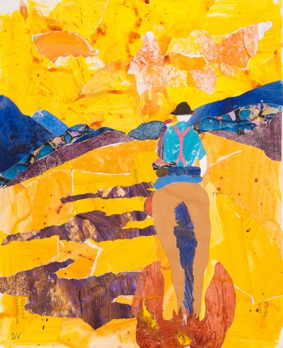 余晖，比利牛斯山，2016 年（拼贴画） 作者 