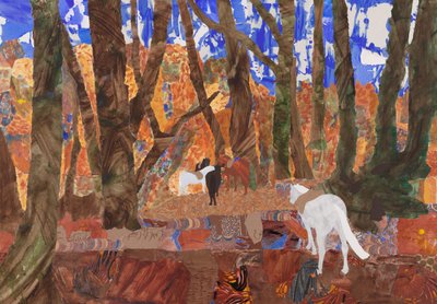 骑马休息，2020 年（拼贴画） 作者 