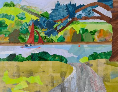 扬帆回家，康沃尔，2025 年（拼贴画） 作者 