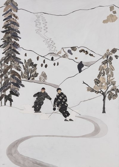 滑雪草地（拼贴画） 作者 