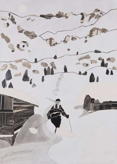 滑雪吃午餐（拼贴画） 作者 