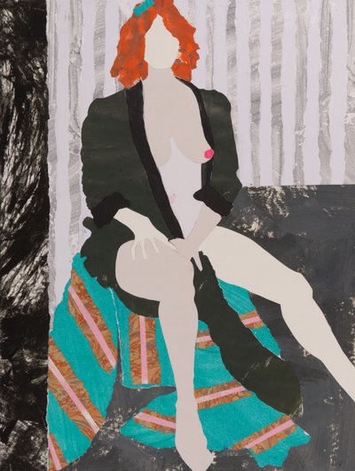 可以挂在帽子上的东西，裸体（拼贴画） 作者 