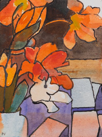 郁金香（水彩和水墨） 作者 