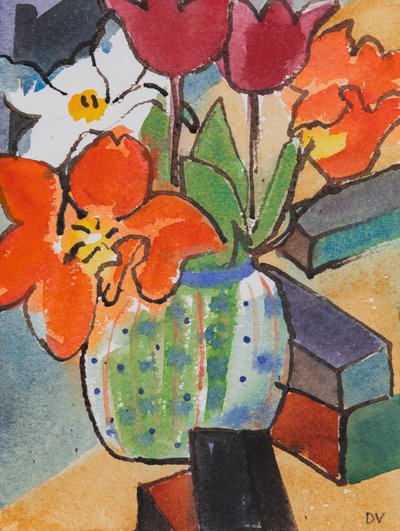 郁金香（水彩和水墨） 作者 