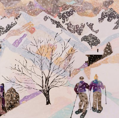 步行去午餐，2015（拼贴画） 作者 